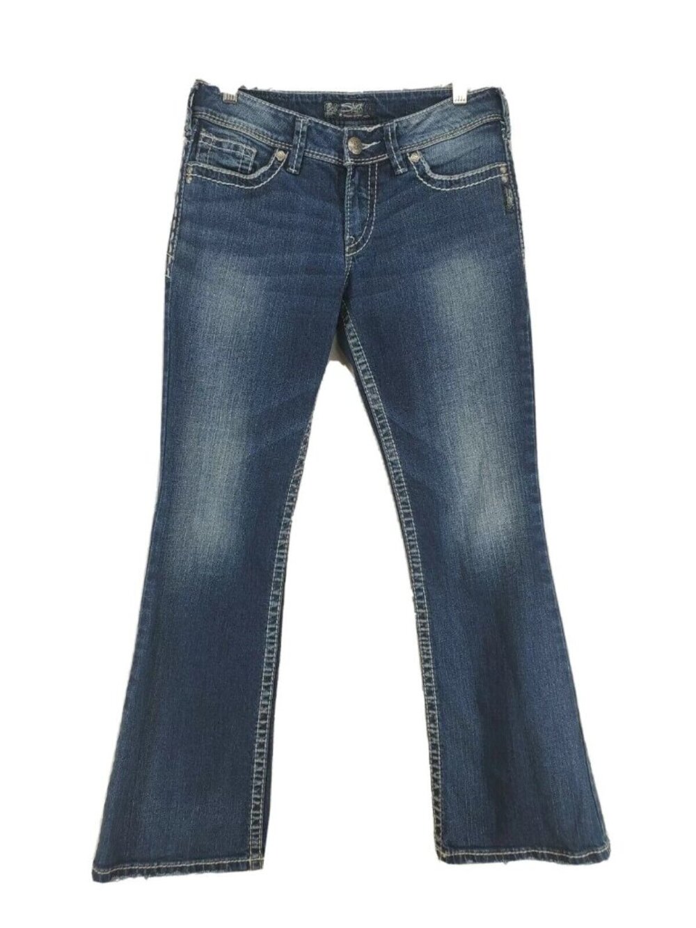 Silver Jeans Suki Women's Size 28/30 Stretch Boot Distressed Medium Wash